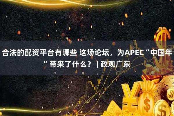 合法的配资平台有哪些 这场论坛，为APEC“中国年”带来了什么？ | 政观广东